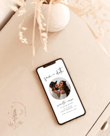 Electronic Save the Date | Modern Minimalist Save the Date | Digital Text Save the Date | Digital Save the Date | Editable Template | M4