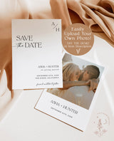 Photo Save the Date Template | Modern Save the Date Template | Minimal Save the Date | Boho Save the Date Card | Editable Template | D1