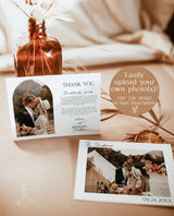 Photo Thank You Card | Minimalist Wedding Thank You Card | Modern Wedding Thank You | Boho Thank You Card | Boho Arch | Editable Template D1