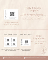 QR Code Response Card |Minimalist Wedding Reply Card | Minimalist QR Code Response Card | RSVP Online | Modern Wedding Reply Card | D1