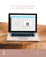 QR Code Response Card |Minimalist Wedding Reply Card | Minimalist QR Code Response Card | RSVP Online | Modern Wedding Reply Card | D1