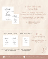 Modern Wedding Thank You Sign Template | Minimalist Favors Sign | Wedding Thank You Sign | Boho Bridal Shower Favors Sign | D1