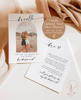 Bridesmaid Photo Card | Will You Be My Bridesmaid | Photo Bridesmaid Proposal | Modern Minimalist Wedding | Boho Arch Bridesmaid Proposal M9