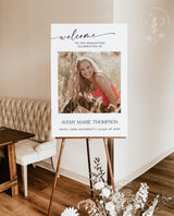 Graduation Party Welcome Sign Template | Photo Graduation Welcome Poster | Modern Minimalist Graduation Welcome | Editable Template | M9