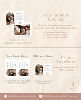 Photo Thank You Card | Minimalist Wedding Thank You Card | Modern Wedding Thank You | Boho Thank You Card | Boho Arch | Editable Template D1