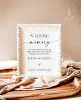 In Loving Memory Sign | Forever in Our Hearts Wedding Sign | Forever In Our Hearts Sign | Wedding Memorial Candle Sign | Editable Sign | D1