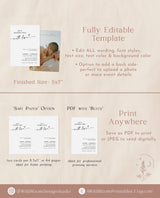 Minimalist Engagement Party Invite Template | Modern Couples Shower Invitation | Co-Ed Shower | Editable Template | M9