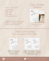 Minimalist Gender Reveal Invitation Template | Modern Gender Reveal Party Invite | Gender Neutral Reveal Invite | Editable Template | M9