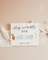 Bloody and Bubbly Bar Sign | Modern Brunch and Bubbly Shower Bar Sign | Minimalist Bridal Shower Bar Sign | Boho Bridal Shower Bar Sign | M9