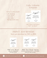 Minimalist Kippot Sign | Modern Minimalist Kippah Sign | Modern Bar Mitzvah Sign | Jewish Wedding Yarmulke Basket | Editable Template | M9