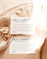 Advice and Wishes Card | Modern Bridal Shower | Advice for the Bride-To-Be | Minimalist Bridal Shower Advice Card | Contemporary Shower | M9