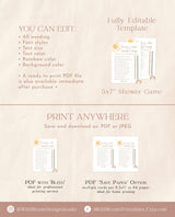 Sunshine Guess Who Game | Boho Gender Neutral Baby Shower | Rainbow Baby Shower Trivia | Mommy or Daddy Game | Editable Template | S2