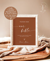 Please Sign Bible Guestbook Sign | Minimalist Wedding Guestbook | Modern Sign Our Bible Sign | Modern Minimalist Wedding Signage | M9