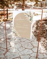 Boho Gender Reveal Welcome Sign | Pampas Grass Gender Reveal Poster | Gender Neutral Welcome Sign | Boho Arch Welcome Sign | A5