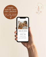 Modern Minimalist Save the Date | Electronic Save the Date | Digital Text Save the Date | Digital Save the Date | Editable Template | M9