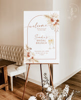 Boho Bridal Brunch Shower Welcome Sign | Pampas Grass Bridal Shower Welcome Poster | Brunch and Bubbly Sign | Boho Shower Welcome Sign | A2