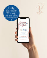 Baseball First Birthday Text Invite | Digital Rookie of the Year Invite | Baseball Birthday Party | Boy Birthday | Editable Template | R2