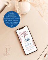 Baseball First Birthday Text Invite | Digital Rookie of the Year Invite | Baseball Birthday Party | Boy Birthday | Editable Template | R2