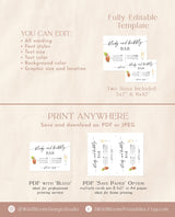 Bloody and Bubbly Bar Sign | Modern Brunch and Bubbly Shower Bar Sign | Minimalist Bridal Shower Bar Sign | Boho Bridal Shower Bar Sign | M9