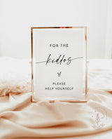 For the Kiddos Favors Sign | Modern Wedding Kids Menu Sign | Kids Wedding Activity Sign | Modern Kids Birthday Sign | M9