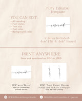 Minimalist Wedding Reserved Sign | Minimalist Reserved Card | Modern Wedding Reserved Sign | Boho Wedding Reserved Sign | M9