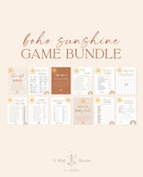 Sunshine Baby Shower Games | Gender Neutral Shower Bundle | Boho Rainbow Baby Shower | Terracotta Baby Shower Games | Editable Template | S2
