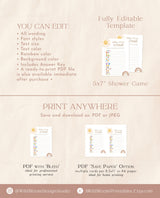 Sunshine Emoji Picture Game | Baby Shower Emoji Picture Game | Gender Neutral Shower | Sun Baby Shower | Boho Rainbow Baby Shower Game | S2