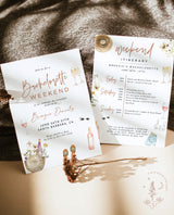 Winery Bachelorette Party Invitation | Wine Bachelorette Itinerary | Wildflower Bachelorette Party | Boho Bachelorette Weekend Invite | W1