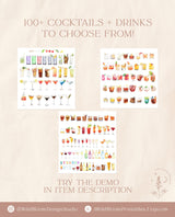 Signature Drinks Sign Template | Signature Cocktail Sign | Minimalist Wedding Bar Menu Sign | His and Hers Bar Sign | Editable Template | M5