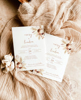 Boho Wedding Invitation Template | Wedding Invite | Terracotta Wedding Invite | Pampas Grass | Desert Wedding | Rust Wedding Invite A4