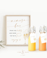 Bridal Shower Mimosa Bar Sign | Bridal Brunch Mimosa Bar | Mimosa Juice Tags | Mimosa Juice Labels | Minimalist Bridal Shower | B2