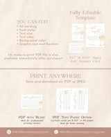 Date Night Ideas Sign | Bridal Shower Date Night Ideas | Boho Bridal Shower | Bridal Shower Game | Date Night Card | Editable Template | B2