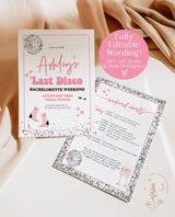 Last Disco Bachelorette Party Invite | Space Cowgirl Bachelorette Party | Bachelorette Itinerary | Retro Bachelorette | Disco Cowgirl | D2