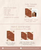 Boho Photo Save the Date | Save the Date | Terracotta Save the Date | Pampas Grass Save the Date | Editable Template | A4