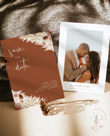 Boho Photo Save the Date | Save the Date | Terracotta Save the Date | Pampas Grass Save the Date | Editable Template | A4