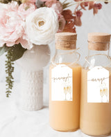 Baby Shower Mimosa Bar Sign | Gender Neutral Baby Shower | Beige Baby Shower Momosa Sign | Mimosa Juice Tags | Modern Bubbly Bar Sign | BM1