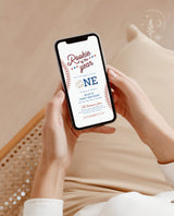 Baseball First Birthday Text Invite | Digital Rookie of the Year Invite | Baseball Birthday Party | Boy Birthday | Editable Template | R2