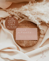 Minimalist Recipe Request Card Template | Bridal Shower Recipe Card Insert | Boho Recipe Request | Printable Instant Download | M9