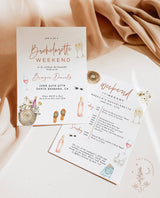Winery Bachelorette Party Invitation | Wine Bachelorette Itinerary | Wildflower Bachelorette Party | Boho Bachelorette Weekend Invite | W1