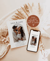 Photo Save the Date Template | Modern Save the Date Template | Minimal Save the Date | Boho Arch Save the Date Card | Editable Template | D1