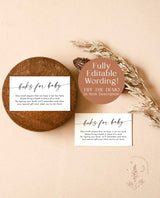 Books for Baby Card | Modern Minimalist Baby Shower | Book Request Insert | Modern Baby Shower | Boho Baby Shower | Editable Template | M9