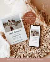 Minimalist Save the Date Template | Photo Save the Date Invite | Simple Save the Date | Boho Save the Date Cards | Editable Template | M9