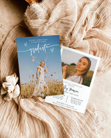 Graduation Party Invitation Template | Minimalist Graduation Announcement | Modern Graduation Party Invite | Photo Graduation Invite | M8