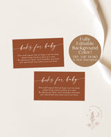 Books for Baby Card | Modern Minimalist Baby Shower | Book Request Insert | Modern Baby Shower | Boho Baby Shower | Editable Template | M9