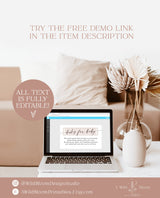 Books for Baby Card | Modern Minimalist Baby Shower | Book Request Insert | Modern Baby Shower | Boho Baby Shower | Editable Template | M9