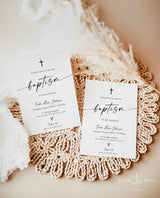 Minimalist Baptism Invite | Boho Baptism Invitation | Gender Neutral | Boho Girl Baptism Invite | 1st Communion Invite Editable Template M9