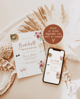 Winery Bachelorette Party Invitation | Wine Bachelorette Itinerary | Wildflower Bachelorette Party | Boho Bachelorette Weekend Invite | W1