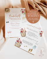 Winery Bachelorette Party Invitation | Wine Bachelorette Itinerary | Wildflower Bachelorette Party | Boho Bachelorette Weekend Invite | W1