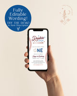 Baseball First Birthday Text Invite | Baseball Birthday Party | Digital Rookie of the Year Invite | Boy Birthday | Editable Template | R2