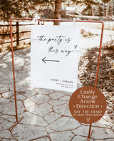 Minimalist Wedding Direction Sign | Wedding Direction Sign Template | Direction Arrow Sign | Modern Wedding Arrow Sign | This Way Sign | M9